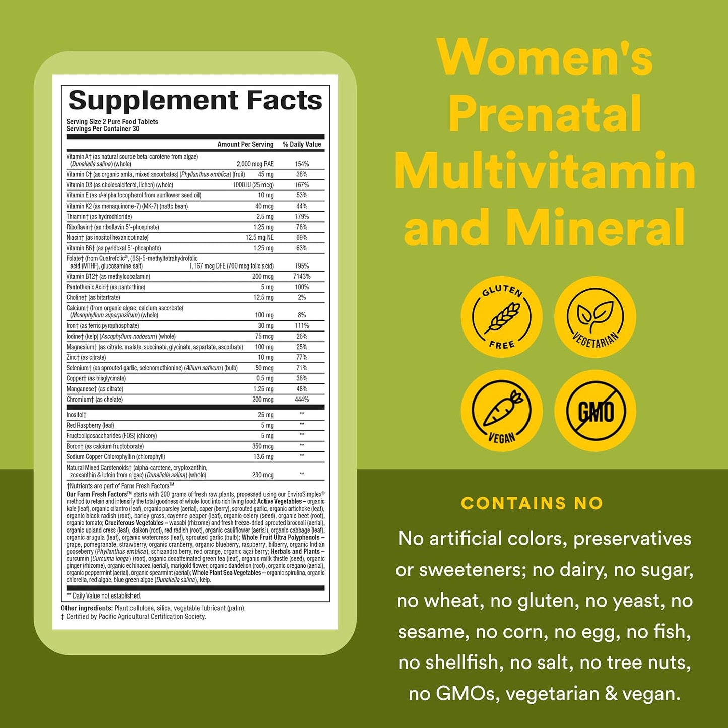 Natural Factors Whole Earth & Sea Women's Prenatal - 60 Tablets - görsel 4