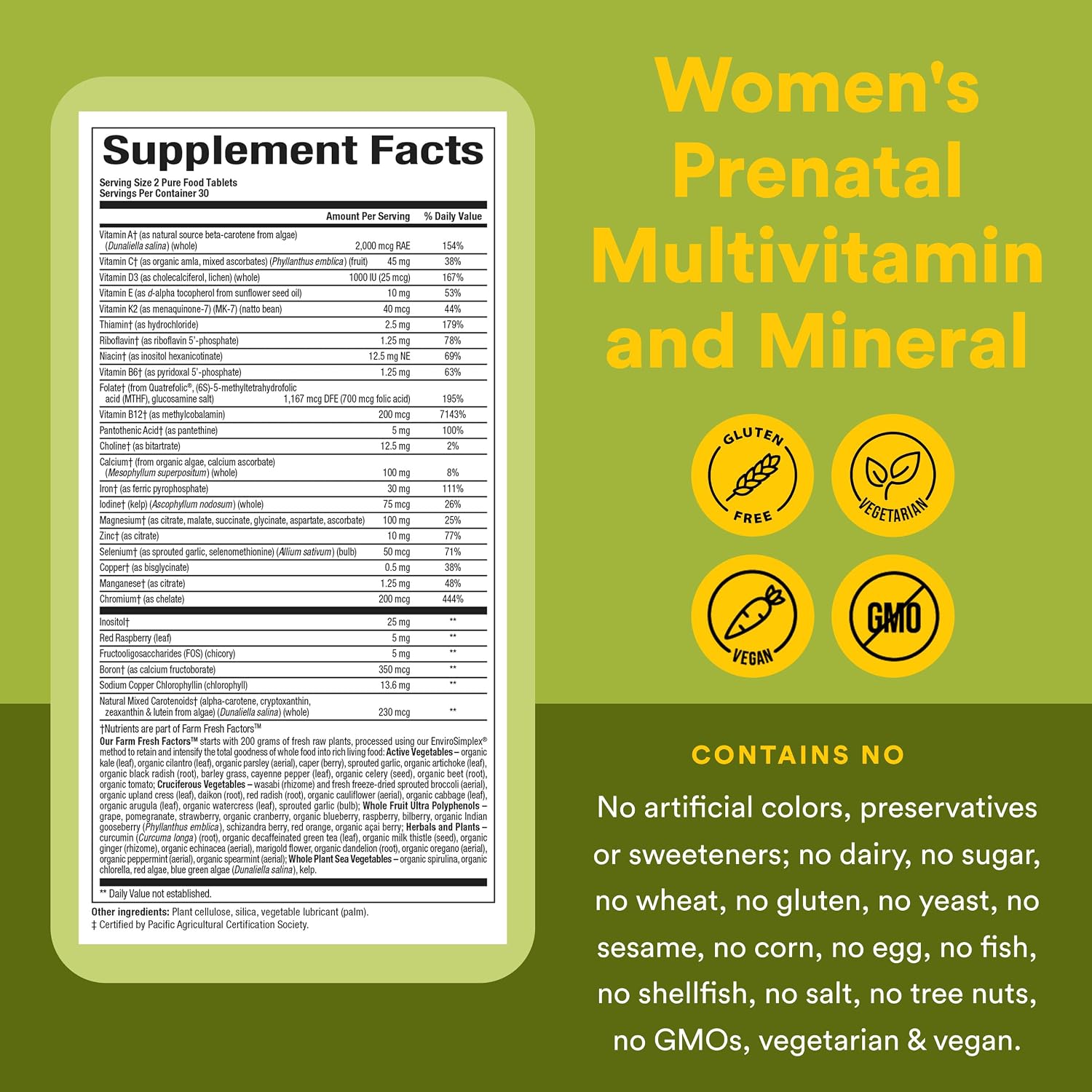 Natural Factors Whole Earth & Sea Women's Prenatal - 60 Tablets - görsel 4