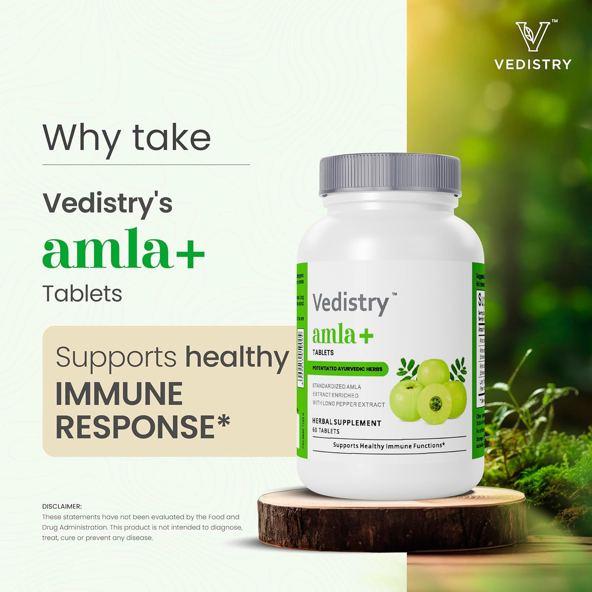 Vedistry Amla Supplement 1100mg - Indian Gooseberry with Long Pepper for Immunity & Energy - 60 Tablets - görsel 3