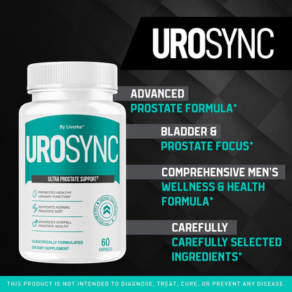 (5 Pack) UroSync Capsules - Official UroSync for Men Pills Food Supplement Support All Natural Ingredients, UroSyncPro Premium Advanced Formula, UroSynic for Daily Wellness, 300 Capsules for 5 Months