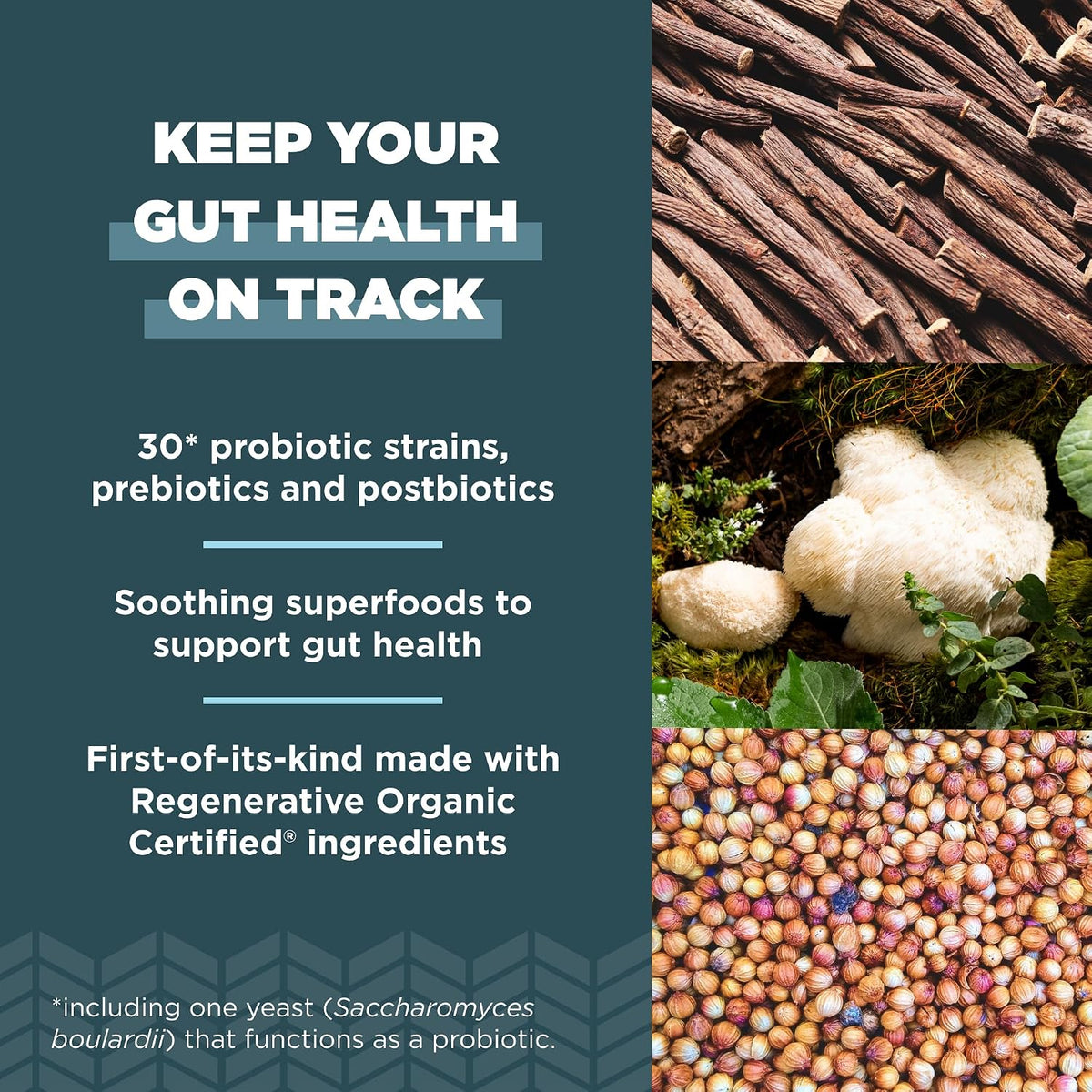 Ancient Nutrition Regenerative Organic Certified Probiotics for Gut Recovery, 50 Billion CFU, 60 Capsules - görsel 4
