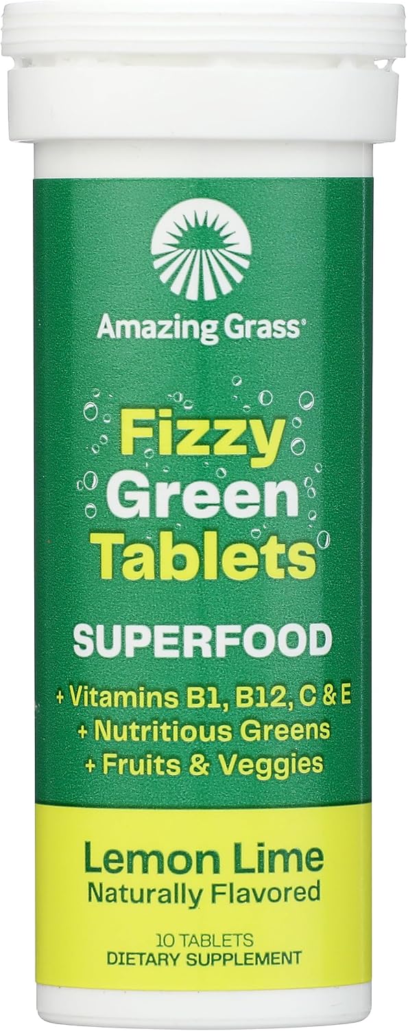 Amazing Grass Lemon Lime Green Superfood Drink Tabs, 10 Tablets - görsel 1