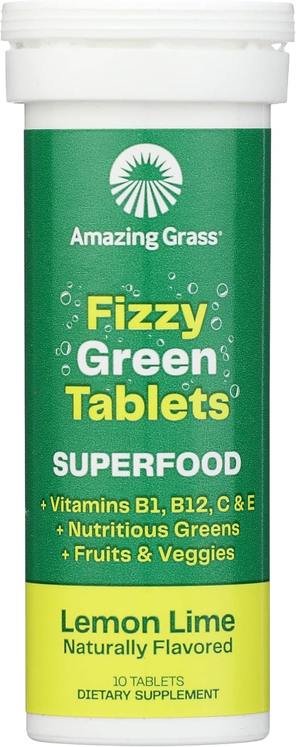 Amazing Grass Lemon Lime Green Superfood Drink Tabs, 10 Tablets
