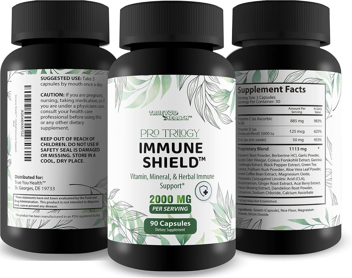 Pro Trilogy Immune Shield - Immune Support Capsules with Vitamin C, D, Zinc & Herbal Extracts - görsel 4