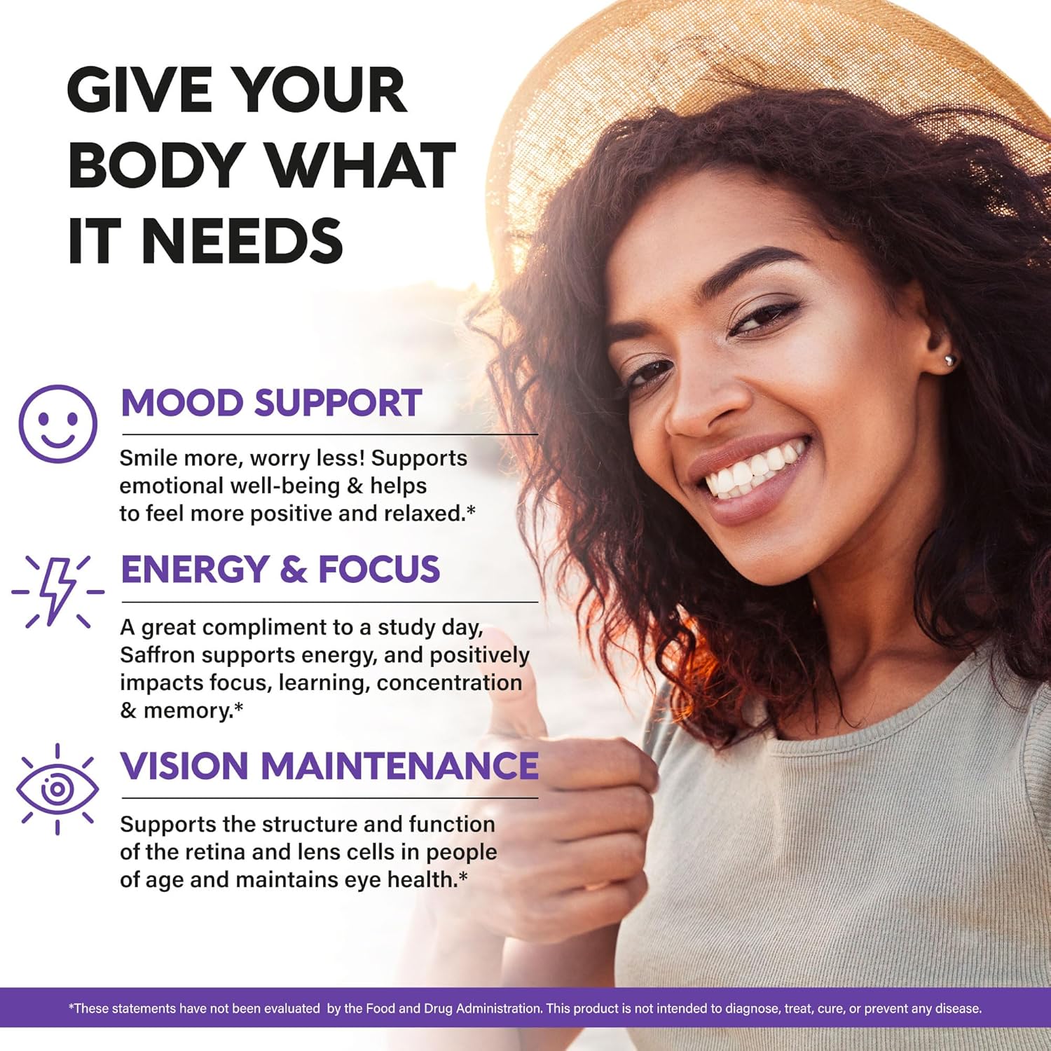 NUTRAHARMONY Pure Saffron Extract 88.5 mg – Mood, Focus & Eye Health Supplement – 90 Capsules - görsel 3