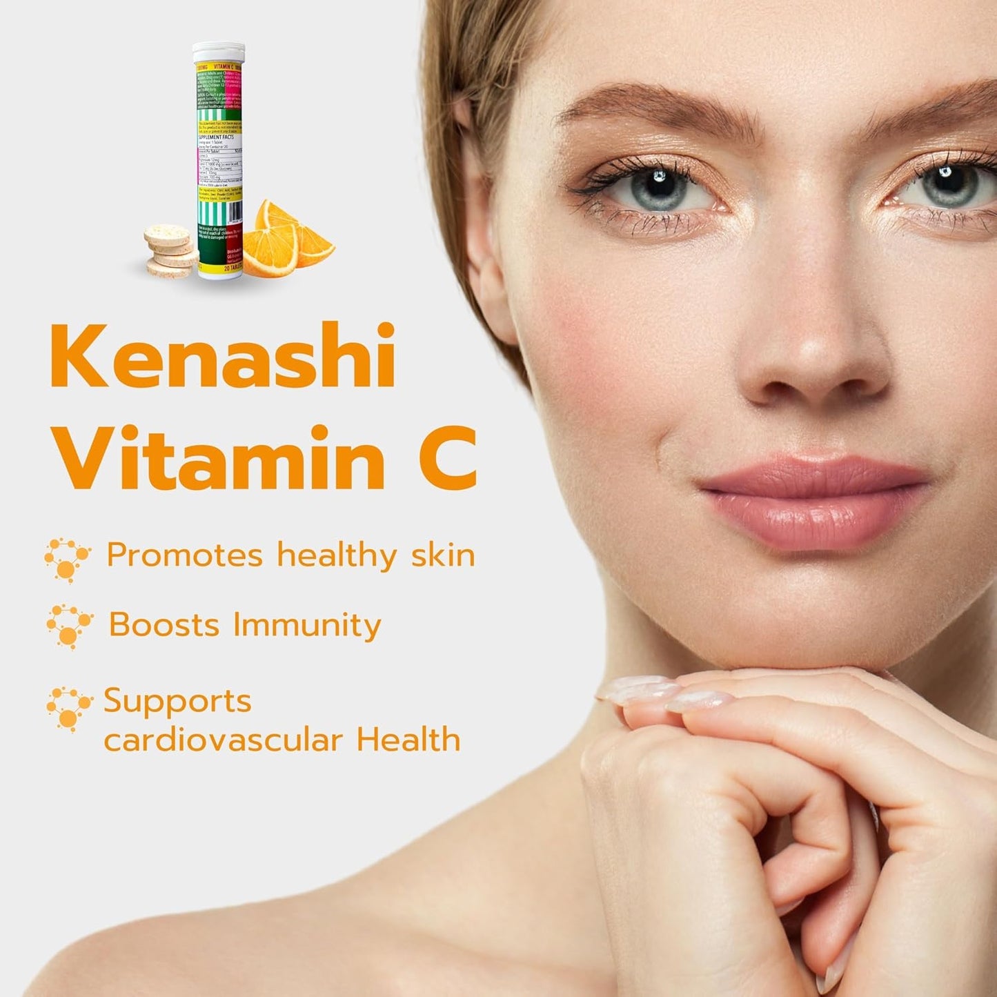 Kenashi Vitamin C 1000mg Effervescent Tablets with Zinc, Potassium, Magnesium & Vitamin E - görsel 4