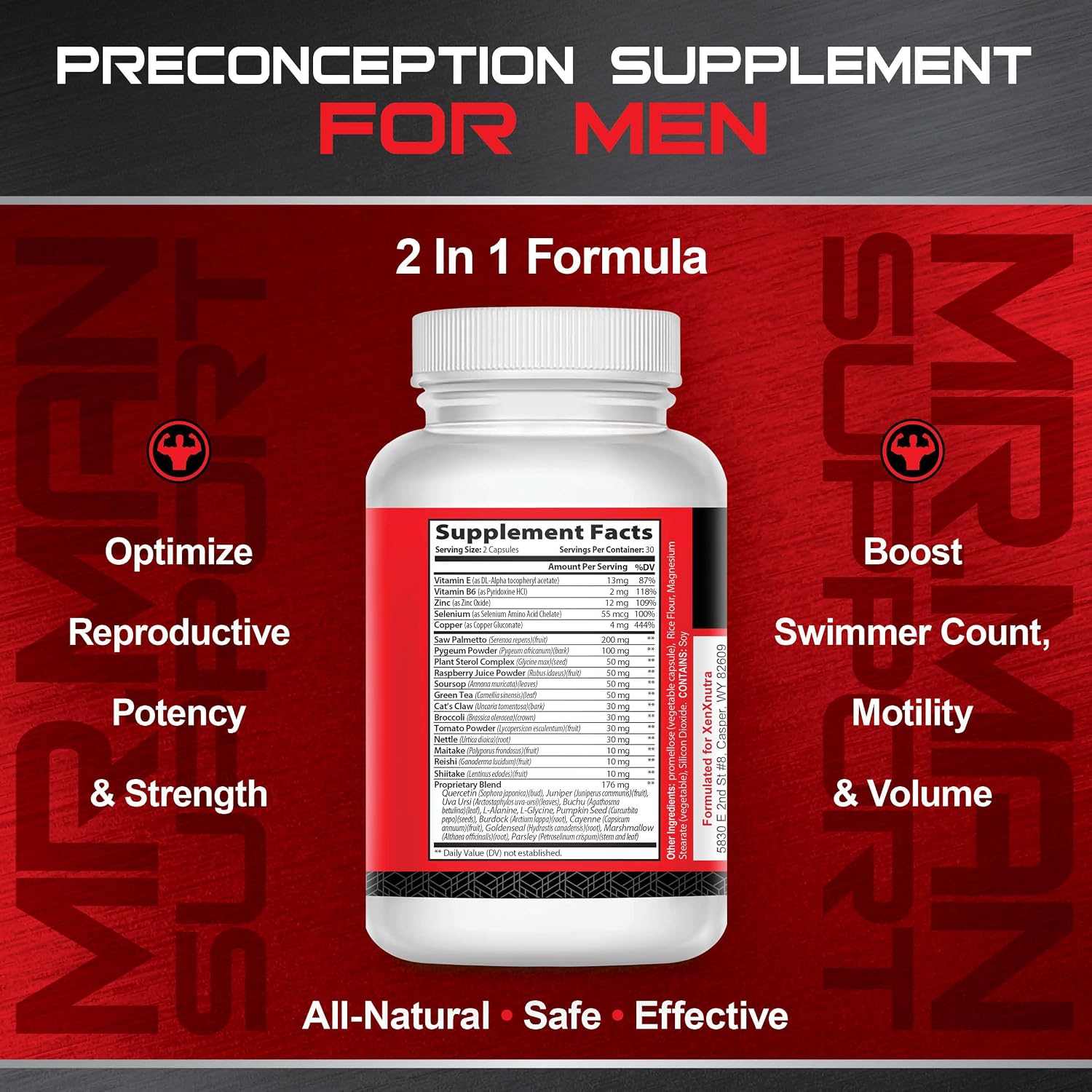 Mr. Man Support – Male Fertility Supplement for Sperm Health, Count and Motility – All-natural Formula with Vitamins, Minerals and Antioxidants – Supports Reproductive Health and Hormonal Balance - görsel 4