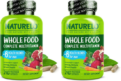NATURELO Men's Multivitamin - Whole Food Supplement with Vitamins and Minerals, 240 Vegetarian Capsules