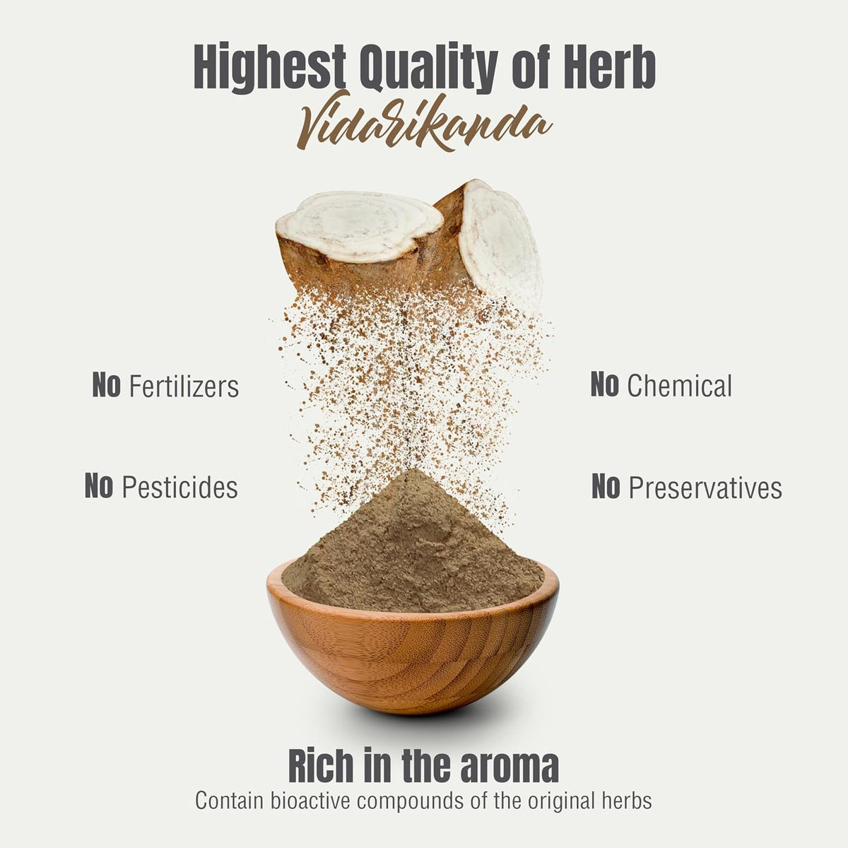 Vidarikanda Powder - Pueraria Tuberosa (Ipomoea Digitata) - Non-GMO, Vegan - 454g - görsel 6