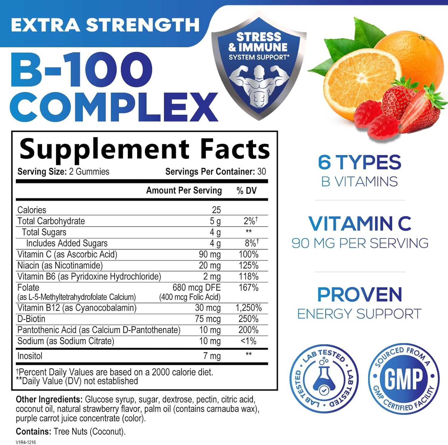 Nature's Nutrition Vitamin B Complex Gummies - Extra Strength with Vitamin C, Energy & Immune Support - 60 Gummies - görsel 2