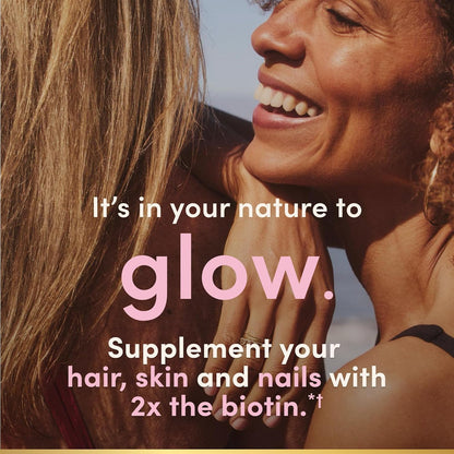 Nature's Bounty Optimal Solutions Advanced Hair, Skin & Nails, 2X Biotin, 80 Strawberry Gummies, 40 Servings