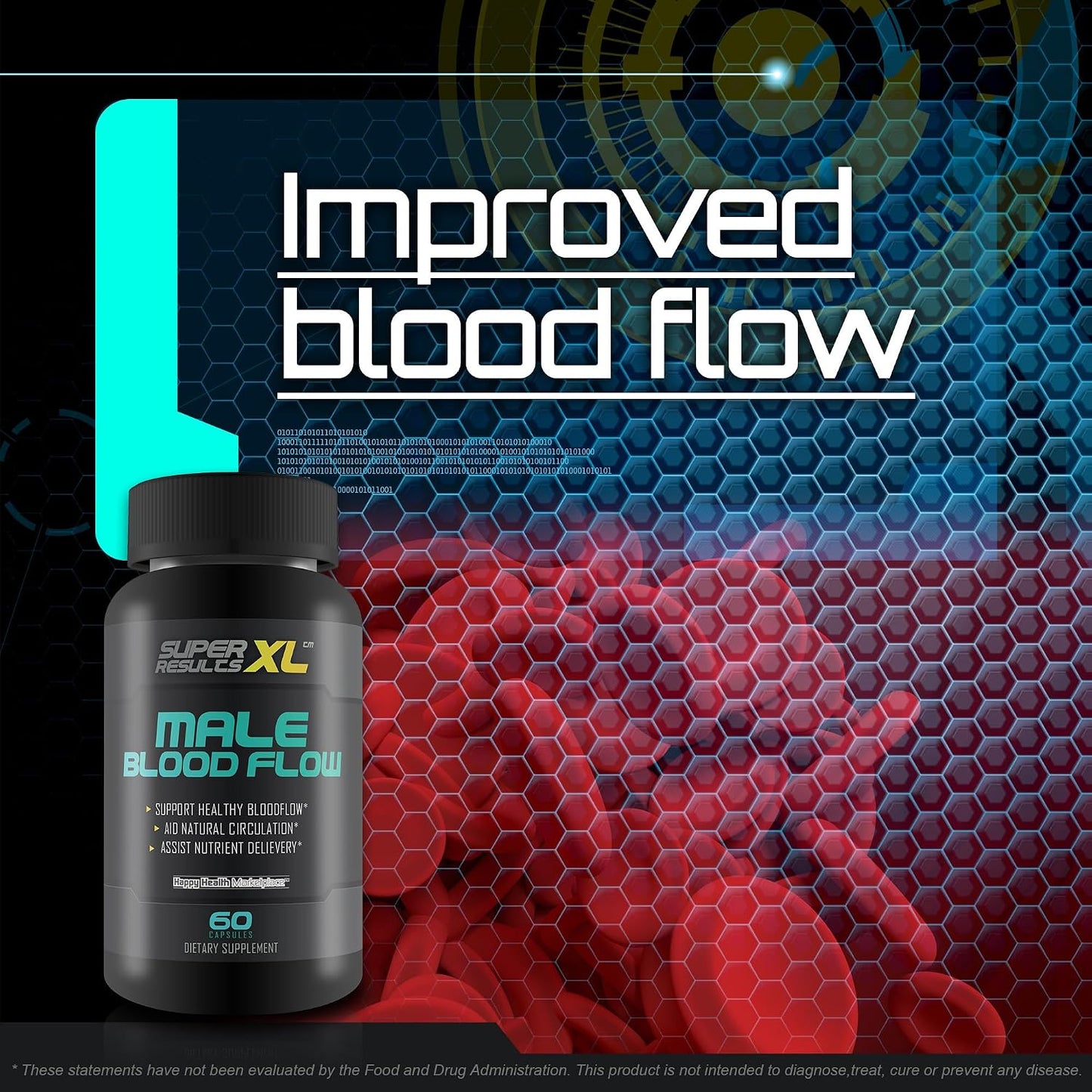 Male Blood Flow Support Supplement Super Results XL – Circulation Support for Men - görsel 6