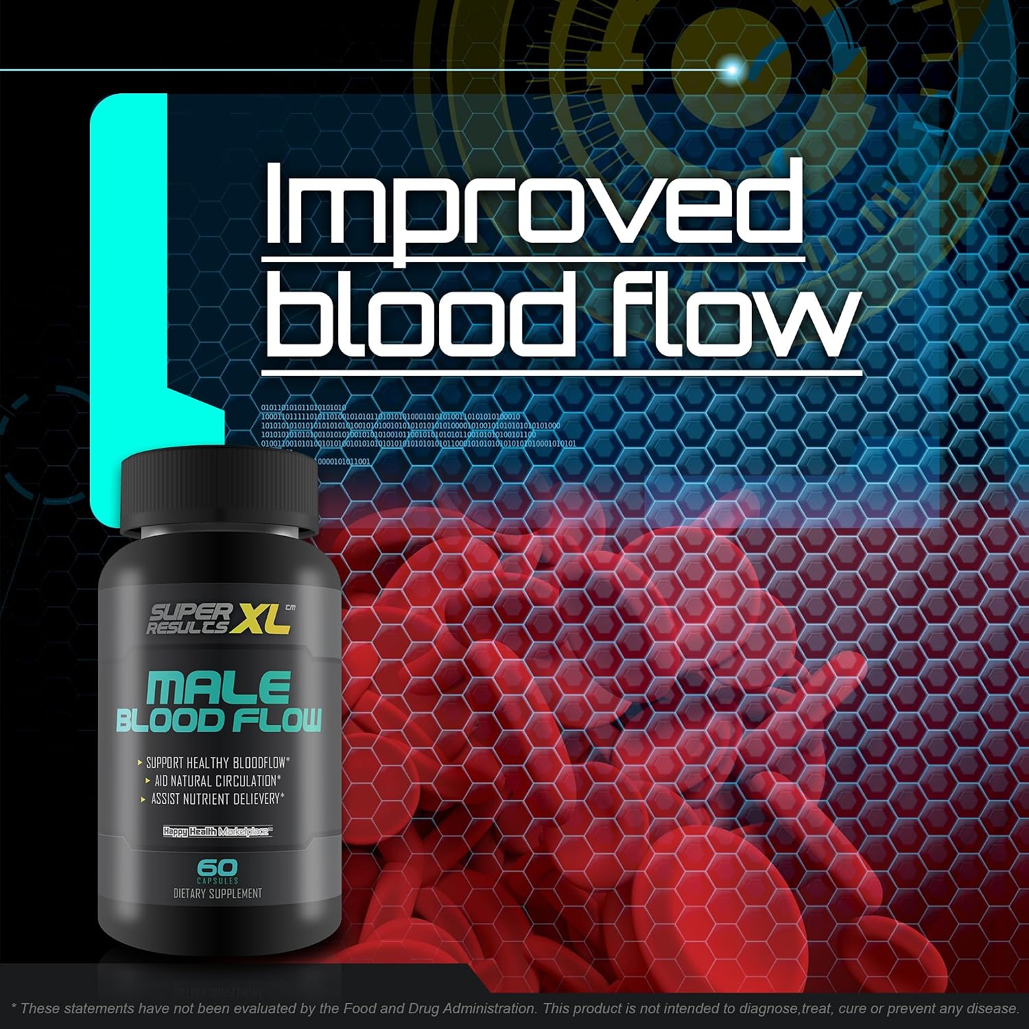 Male Blood Flow Support Supplement Super Results XL – Circulation Support for Men - görsel 6