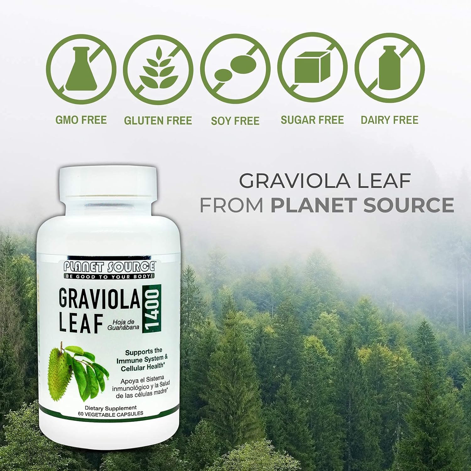 Graviola Leaf – Annona Muricata Soursop – Traditional Herbal Supplement – Natural Antioxidant – 60 Vegetable Capsules (1400mg) - görsel 4