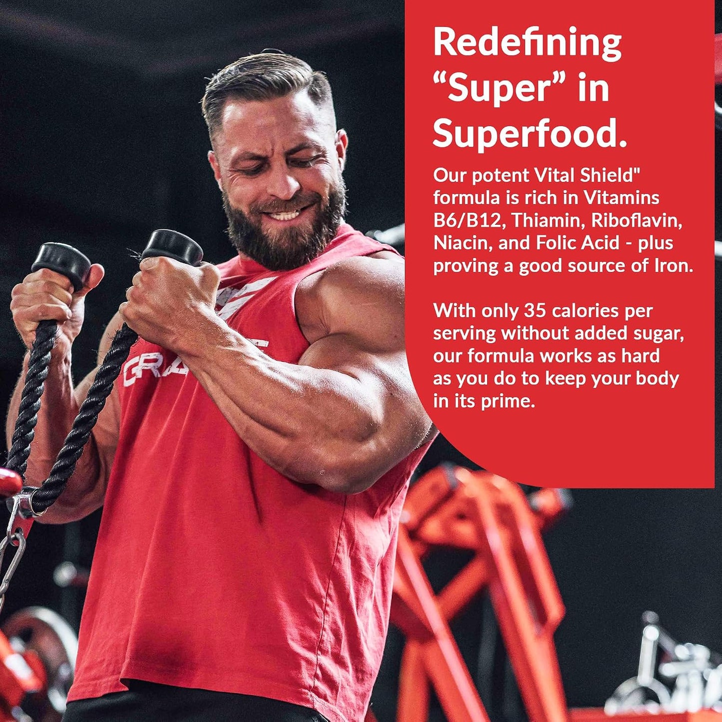 Granite Nutrition Vital Shield - USDA Organic Superfood Greens with Mushrooms & Tart Cherry for Energy, Immunity & Gut Health - Very Berry (30 Servings) - görsel 6