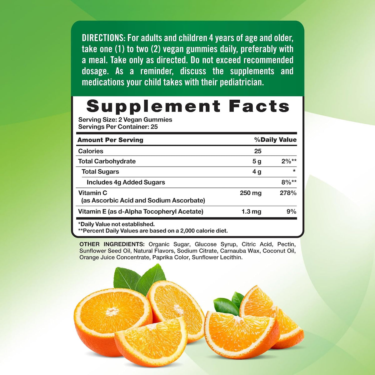 Nature's Truth Vitamin C Gummies with Vitamin E, Orange Flavour - 50 Count - görsel 2