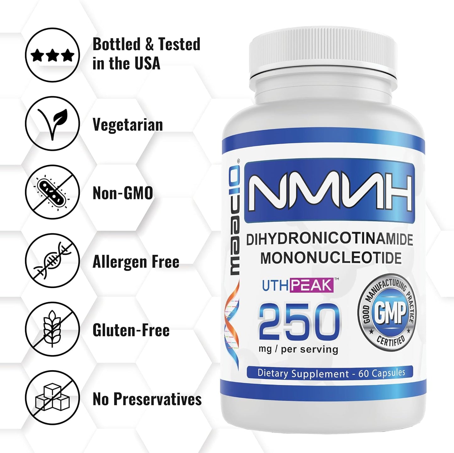 MAAC10 NMNH - NAD+ Booster Food Supplement - 250 mg, 60 Capsules - görsel 7