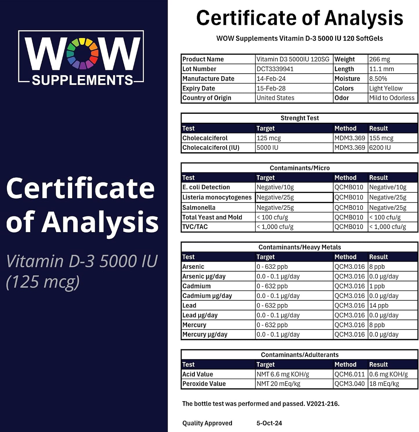 Vitamin D3 5000 IU Soft gel capsules - 125 mcg - Non-GMO, Gluten-free - 120 Count - görsel 8
