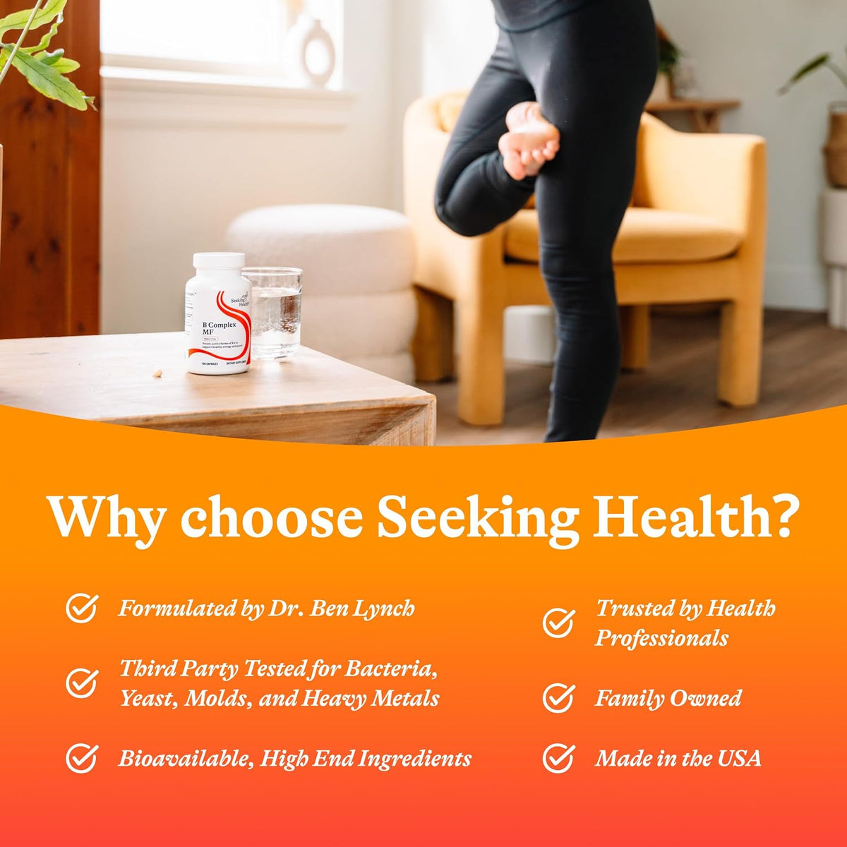 Seeking Health B Complex MF - Vitamin B Complex with Folate, Niacin, & Folinic Acid - Support Energy & Immune System Health with B Vitamins - 100 Capsules - görsel 7
