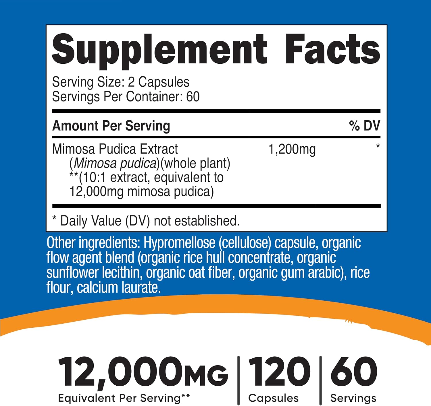 Nutricost Mimosa Pudica Seed Extract - 120 Capsules, 60 Servings, Vegan, Non-GMO, Gluten-free - görsel 2