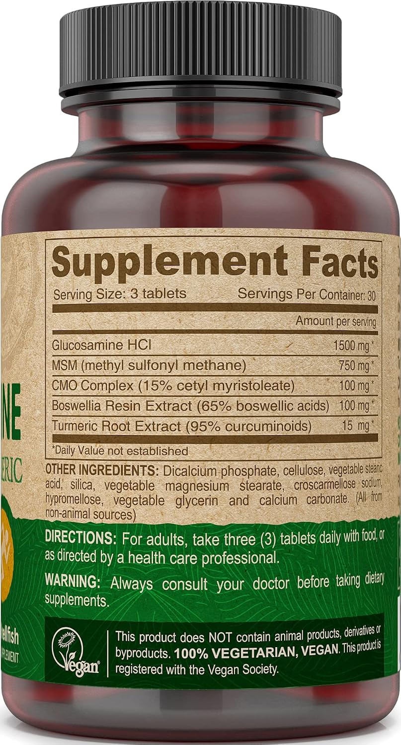 Deva Vegan Glucosamine-MSM-CMO & Turmeric Supplement - 90 Tablets - görsel 2