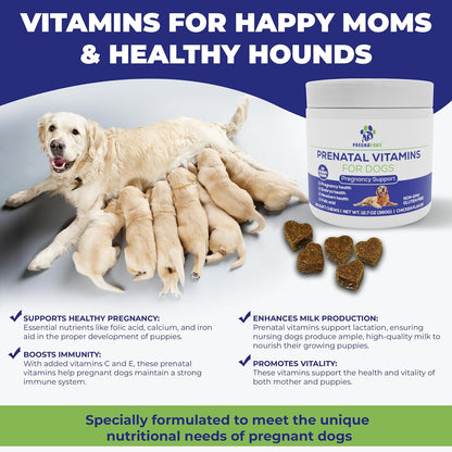 PREGNAPAWS Dog Prenatal Vitamins – 90 Soft Chews
