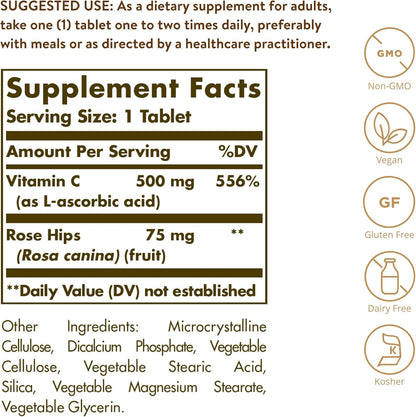Solgar Vitamin C 500 mg with Rose Hips