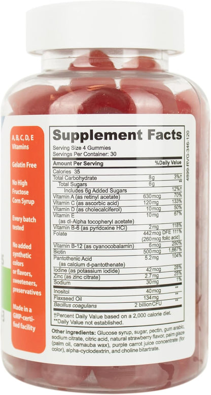 DrFormulas Nexabiotic Multivitamin Gummies with Omega 3 and Probiotics for Kids and Adults – 120 Gummies
