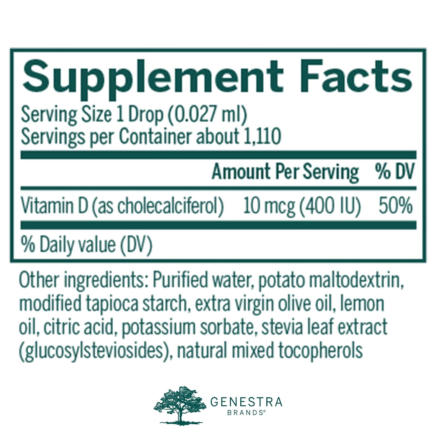Genestra Brands D-Mulsion 400 - Liquid Vitamin D Supplement - Natural Lemon Flavour - 1,110 Servings - görsel 2