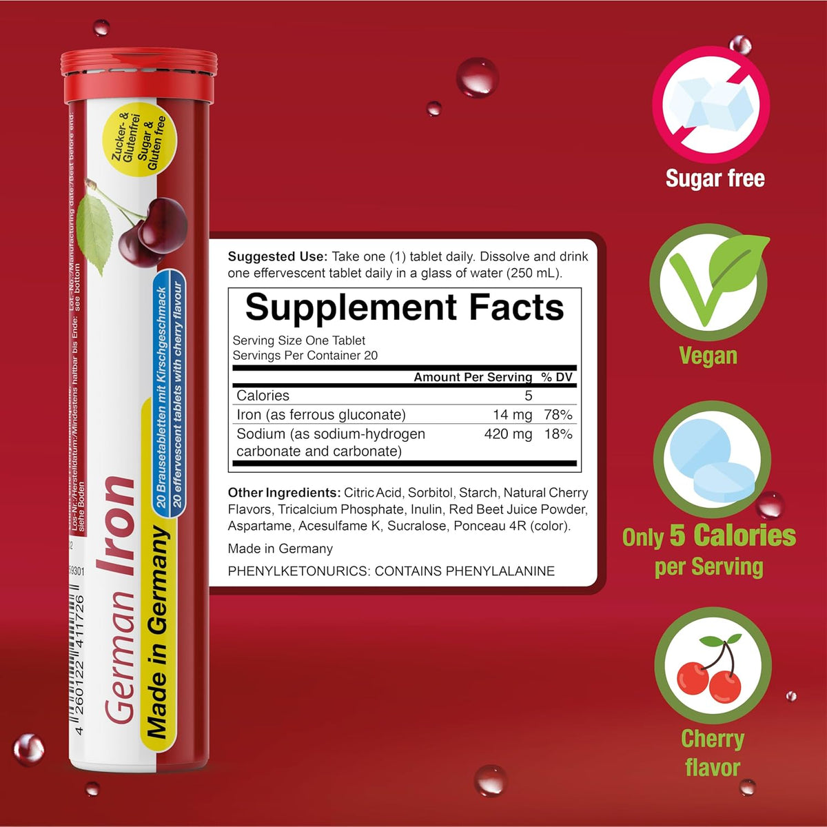 T&D German Vitamin & Minerals Effervescent Tablets - Mixed Fruit - 240 Count - görsel 3
