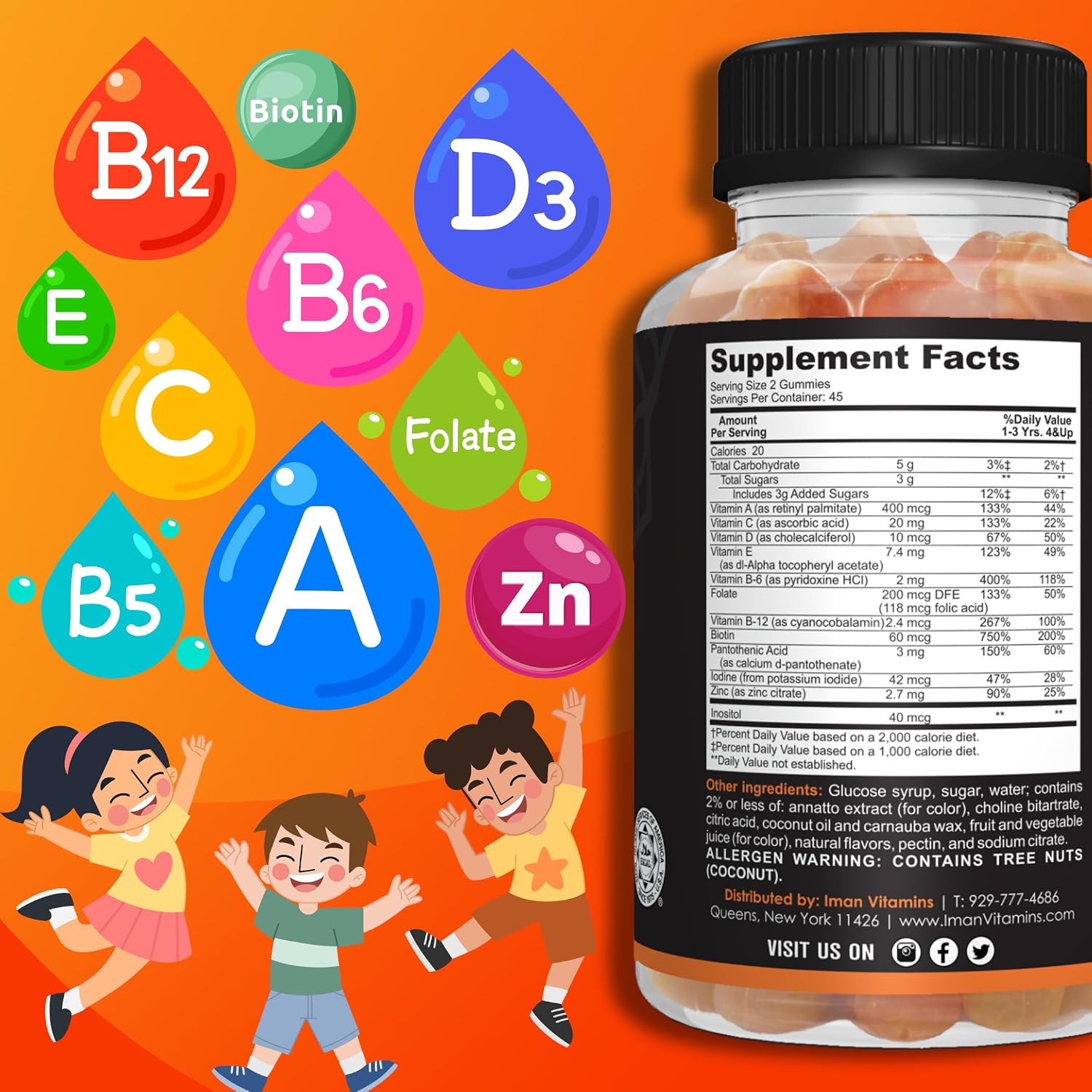 Halal Children's Multivitamin Gummies | 90 Gummies - görsel 3