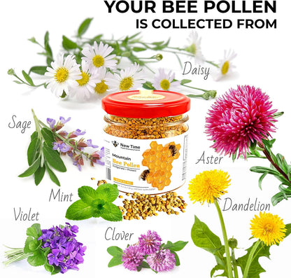 Bee Pollen Granules for Women – Organic Dietary Supplement – Morning Energy Boost (119 g)