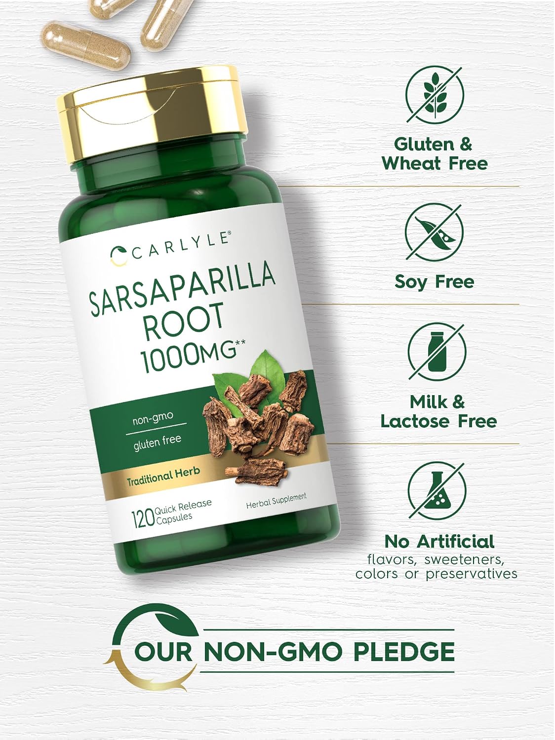 Carlyle Sarsaparilla Root Extract Supplement | 120 Capsules | Traditional Herbal Formula - görsel 4
