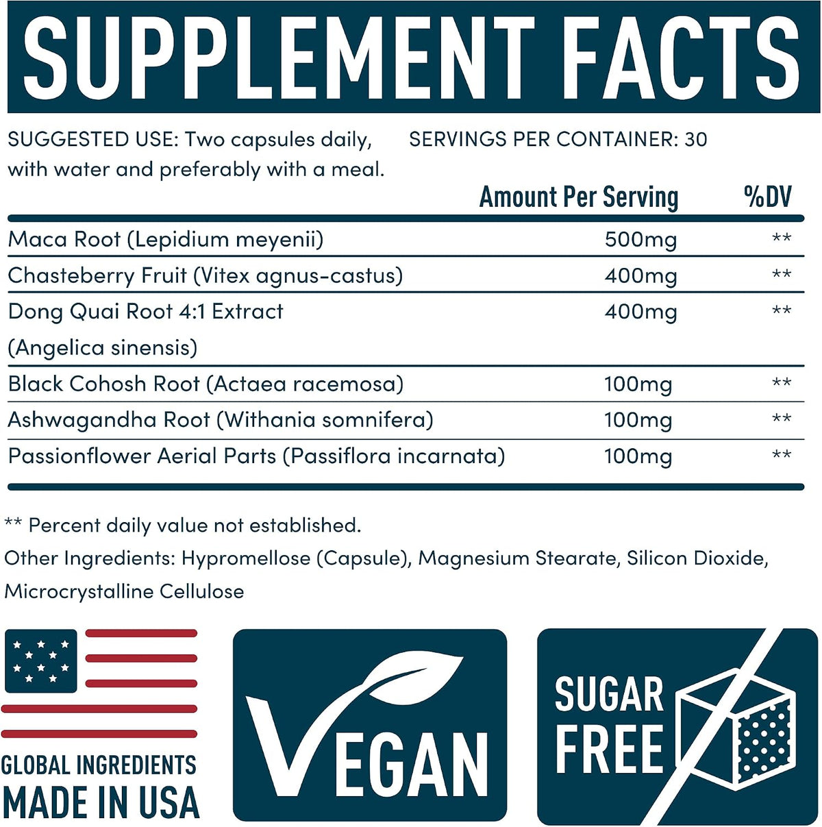 Windsor Botanicals PMS Support Supplement - Chasteberry, Maca Root, Ashwagandha - Period Relief & Mood Support - 60 Vegan Capsules - görsel 3