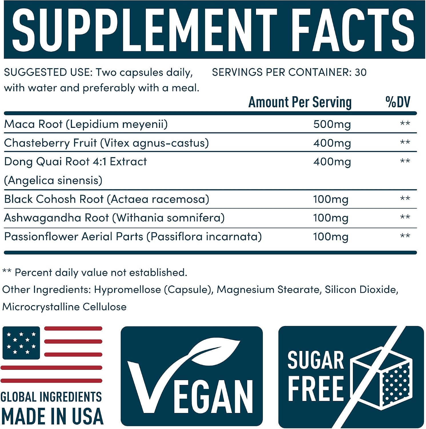 Windsor Botanicals PMS Support Supplement - Chasteberry, Maca Root, Ashwagandha - Period Relief & Mood Support - 60 Vegan Capsules - görsel 3