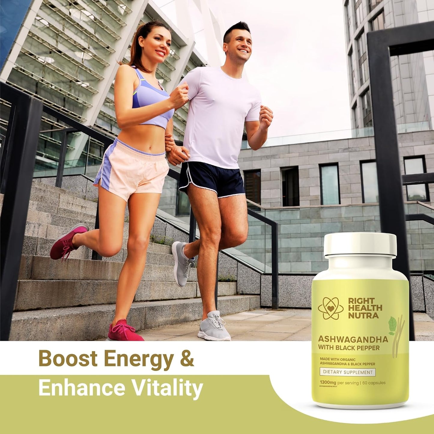 Ashwagandha Capsules - 60 Capsules - 1300mg per Serving with Black Pepper - görsel 6