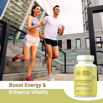 Ashwagandha Capsules - 60 Capsules - 1300mg per Serving with Black Pepper