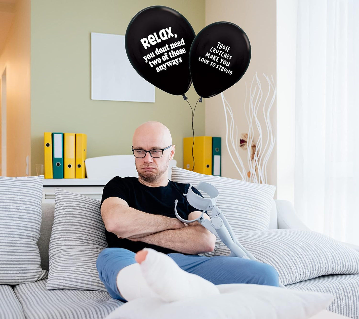 ROFLmart Sickloons Funny Get Well Soon Gift Balloons (Black, 24 Pack) - görsel 5