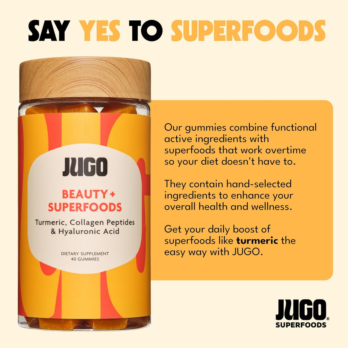 JUGO Beauty + SUPERFOODS Hair, Skin and Nails Collagen Gummies - görsel 9