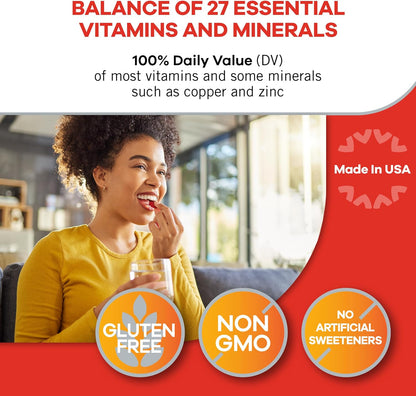 Geritol Multivitamin Supplement - 27 Essential Vitamins and Minerals, B-Vitamins, Iron, Gluten-Free, 40 Tablets