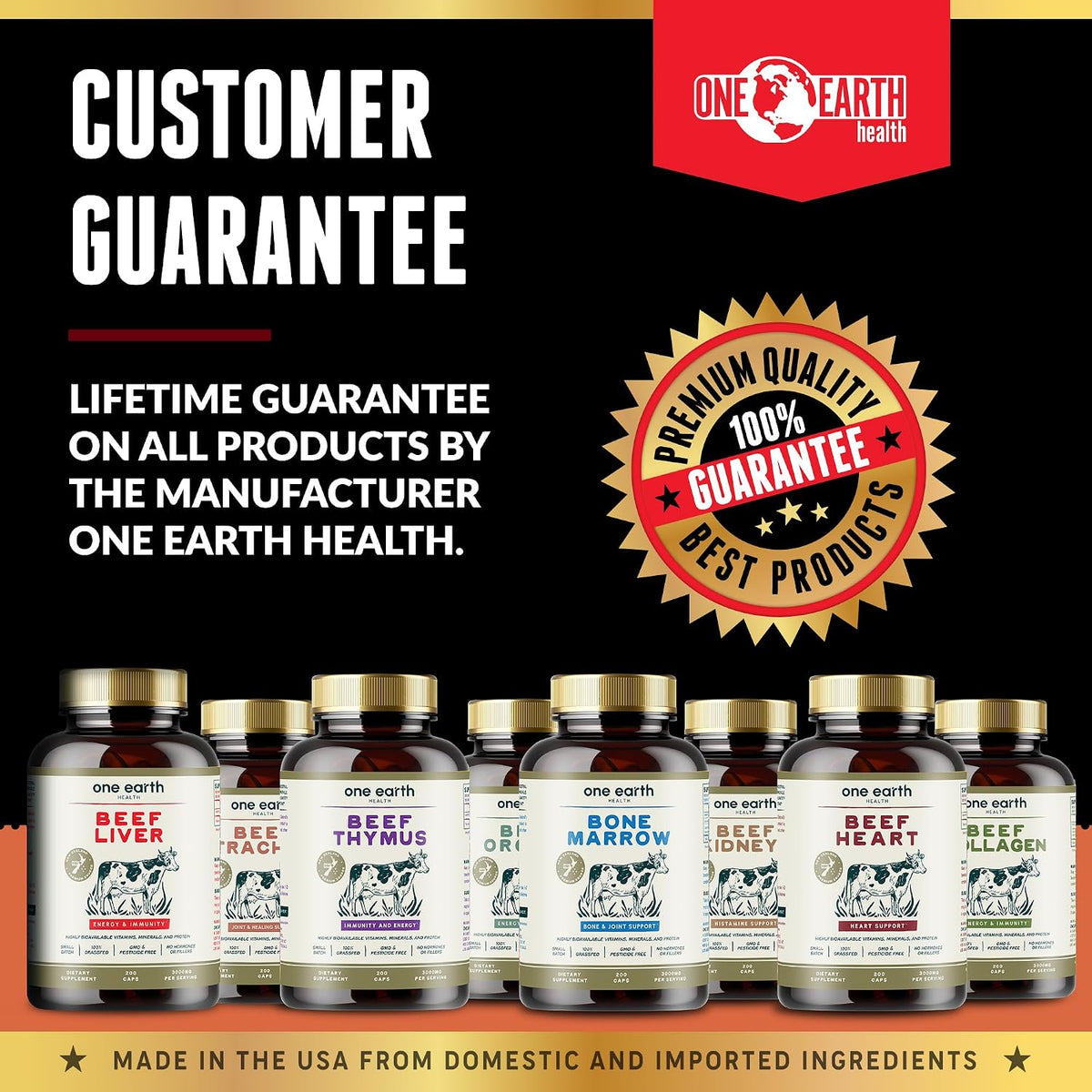 One Earth Health Grass-fed Beef Heart - New Zealand Sourced Heart. 3,000 mg per Serving, 200 Capsules - görsel 6