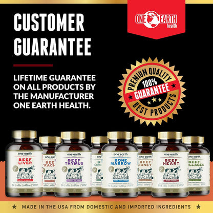 One Earth Health Grass-fed Beef Heart - New Zealand Sourced Heart. 3,000 mg per Serving, 200 Capsules