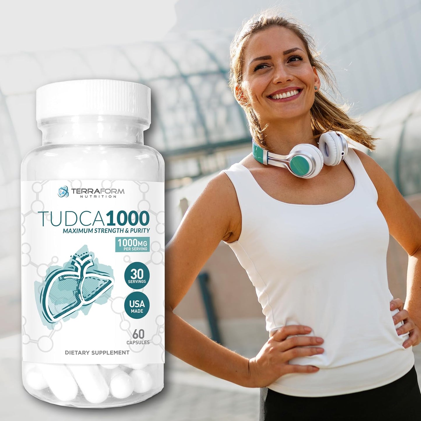 TerraForm Nutrition Max Strength Pure Tudca | 1000mg Per Serving | 60 Capsules - görsel 4