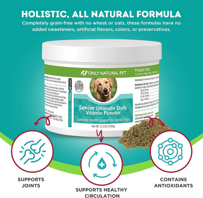 Only Natural Pet Senior Ultimate Daily Canine Vitamin Supplement - 150 g Turkey Flavour Powder