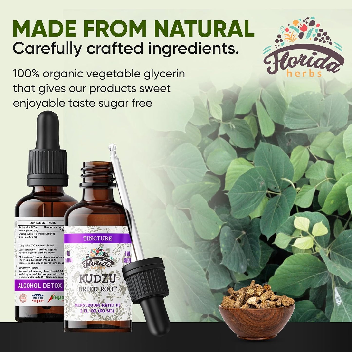 Kudzu Extract – Organic Kudzu Root Supplement – Non-Alcohol Glycerite – Made in USA – 60 ml - görsel 5