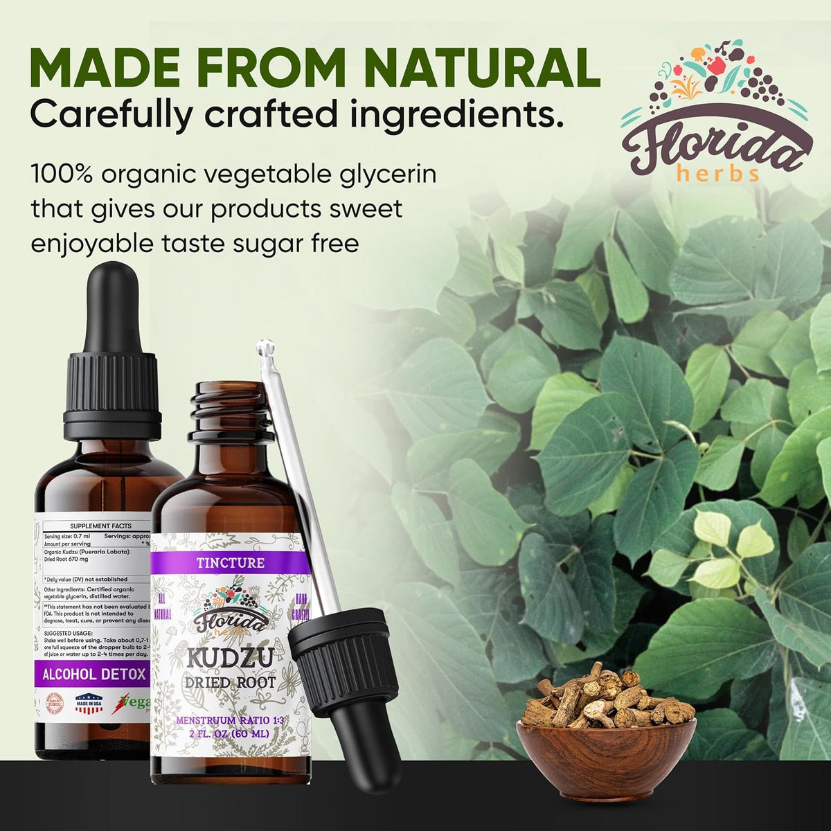 Kudzu Extract – Organic Kudzu Root Supplement – Non-Alcohol Glycerite – Made in USA – 60 ml - görsel 5