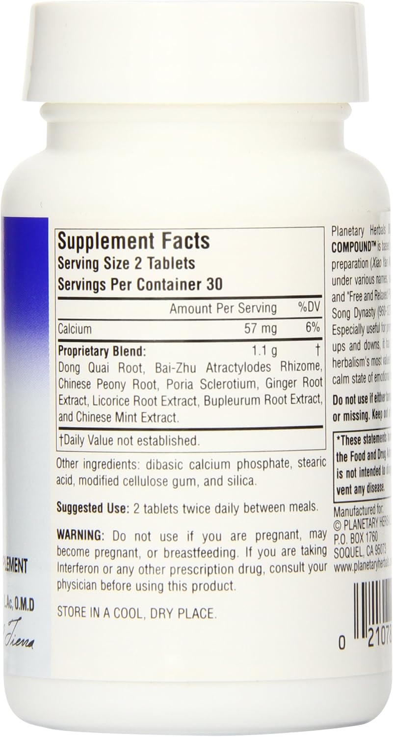 Planetary Herbals Bupleurum Calmative Compound Tablets, 60 Count - görsel 4
