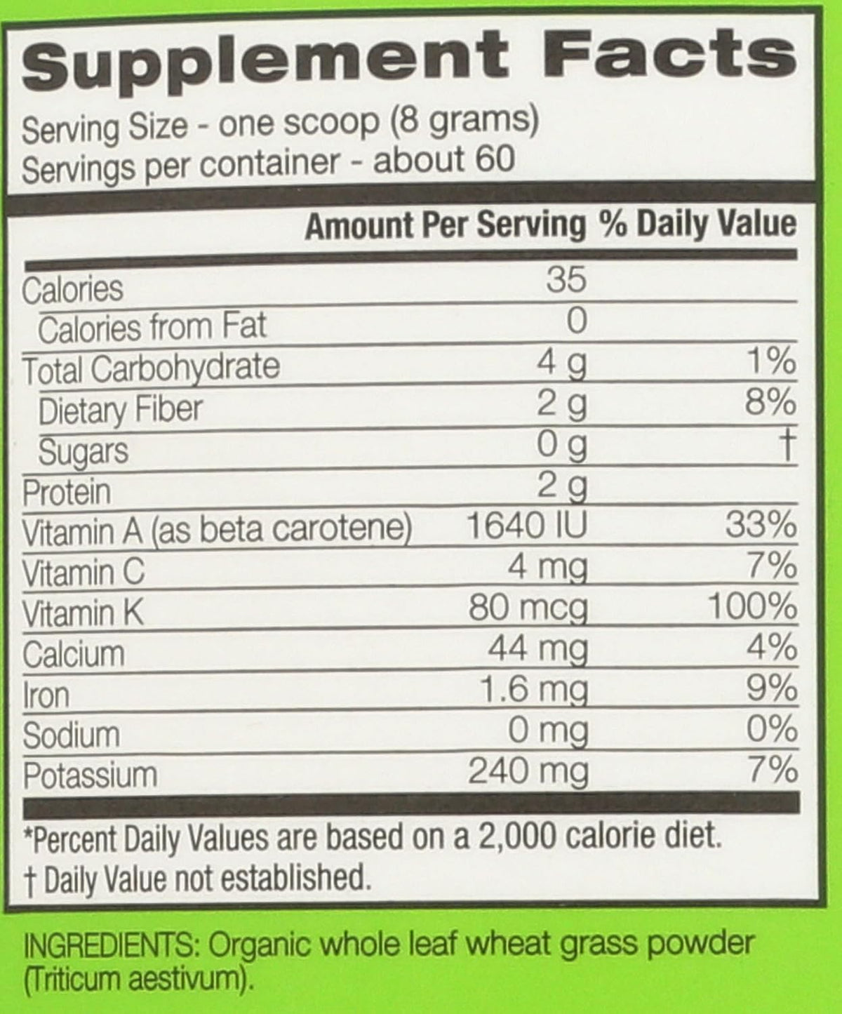 Amazing Grass Organic Wheat Grass Powder – 100% Whole-Leaf, 482 g (60 Servings) - görsel 3