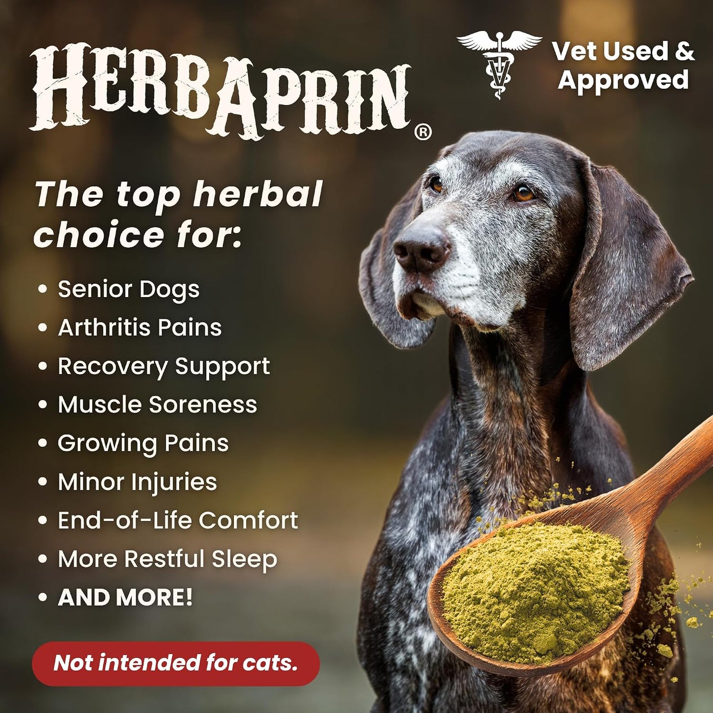HerbAprin - Herbal Joint Support for Dogs, Organic Herb Blend for Arthritis, Aches, Pains and Mobility - 85g (90 Servings) - görsel 3