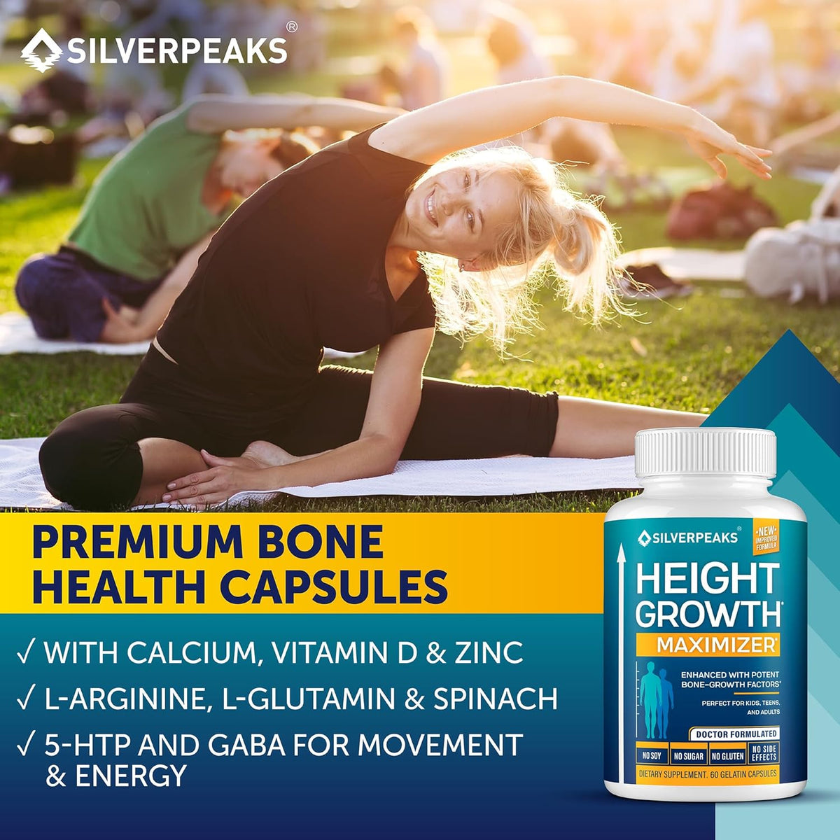 Height Growth Maximizer - Natural Pills to Help You Grow Taller Made in USA with Calcium, Zinc, GABA & Vitamin D3 for Bone – Image 7